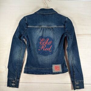 NWT Eckored Womens XS Blue Denim Trucker Jean Jacket Designer Brand‎ Label